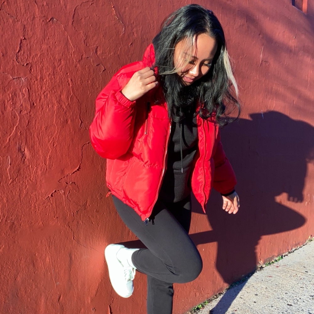 Red Puffer Jacket Size M